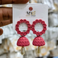 Stainless Steel MMJ Bohemian Floral Jhumka Earrings  - Each