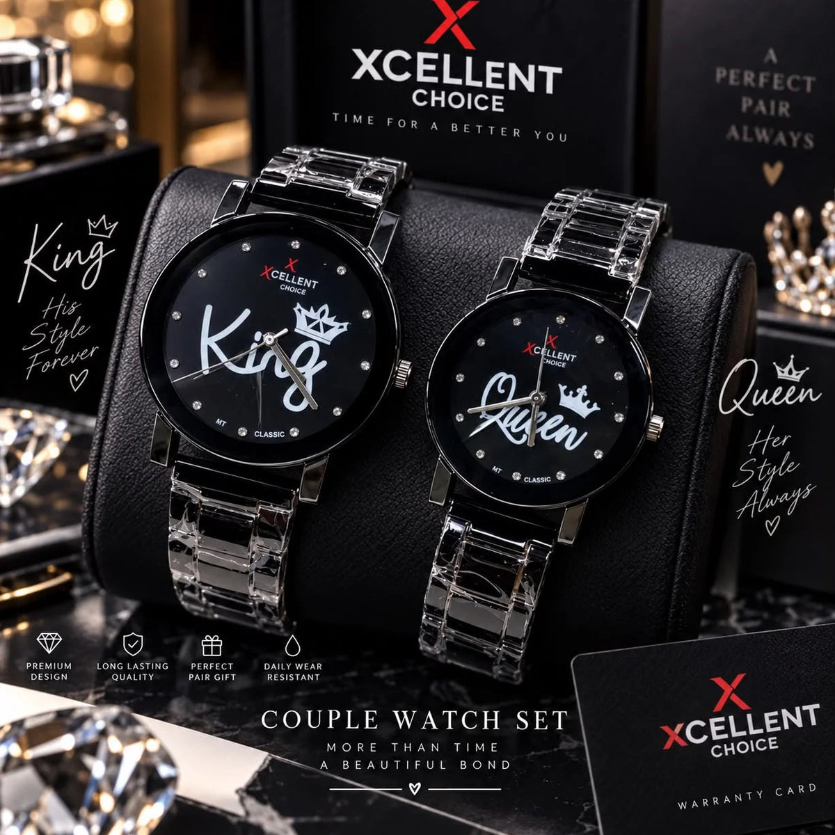 Xcellent Choice King & Queen Couple Watch