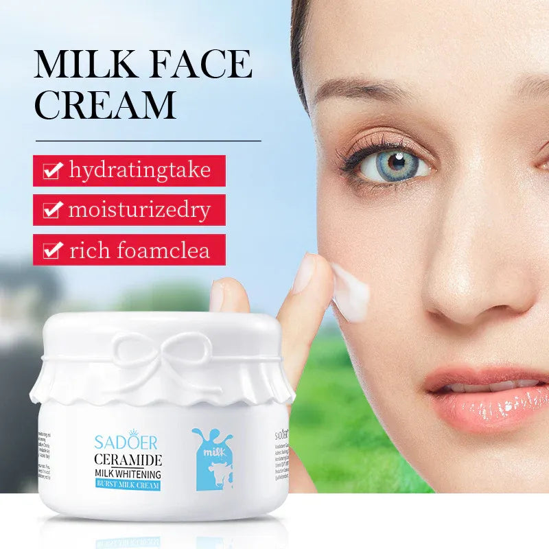 SADOER Milk Whitening Cream – Ceramide Glow & Moisture - 120g