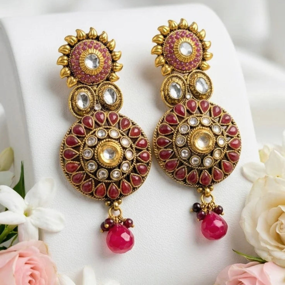 South Indian Polki Earrings – Beautiful Traditional Design