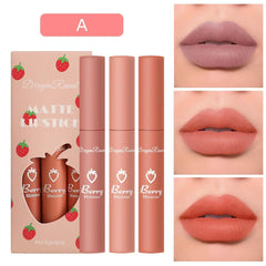 3Pcs Dragon Ranee Nude Liquid Lipstick Set Matte