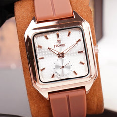 PREMIER Square-Shaped Analog Quartz Fashion Watch