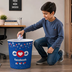 Facebook Printed Plastic Dustbin