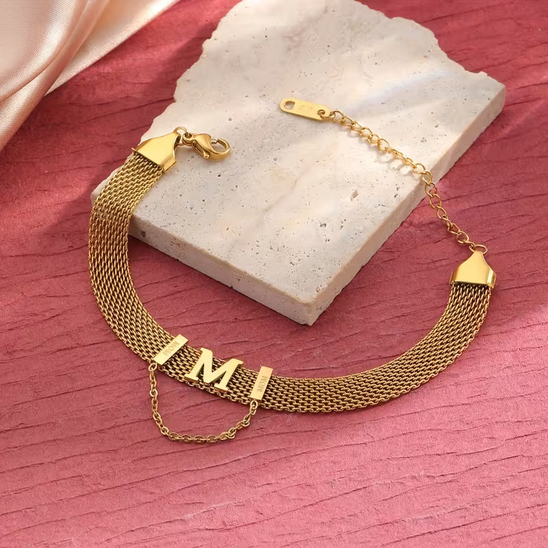 Stainless Steel M Letter Bracelets - Each