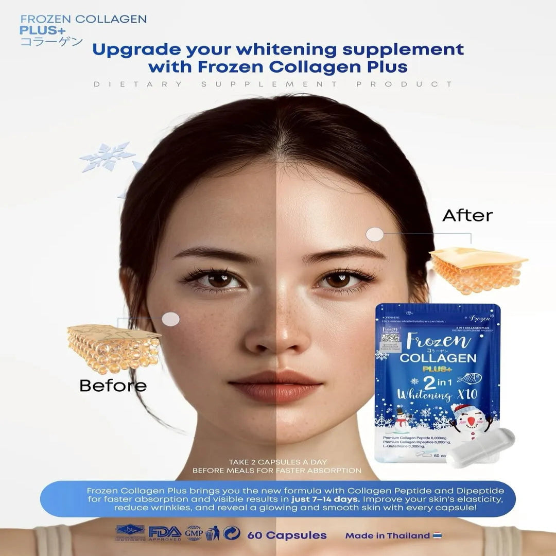 Frozen Collagen 2 in 1 Whitening Caps - 60 Capsules