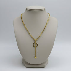 stainless steel Gold Heart Lariat Necklace - Each