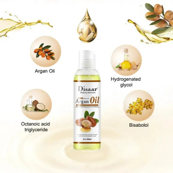 DISAAR 100% Natural Argan Oil Moisturizing Skin Massage body Oil 100ml