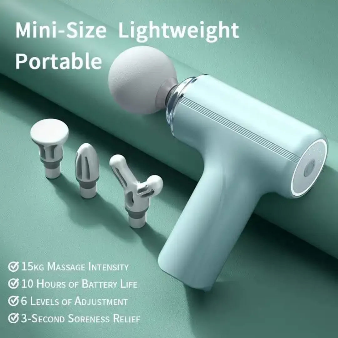 Portable Mini Massage Gun with 4 Interchangeable Heads