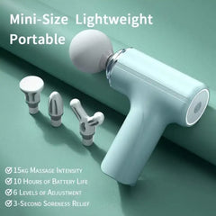 Portable Mini Massage Gun with 4 Interchangeable Heads
