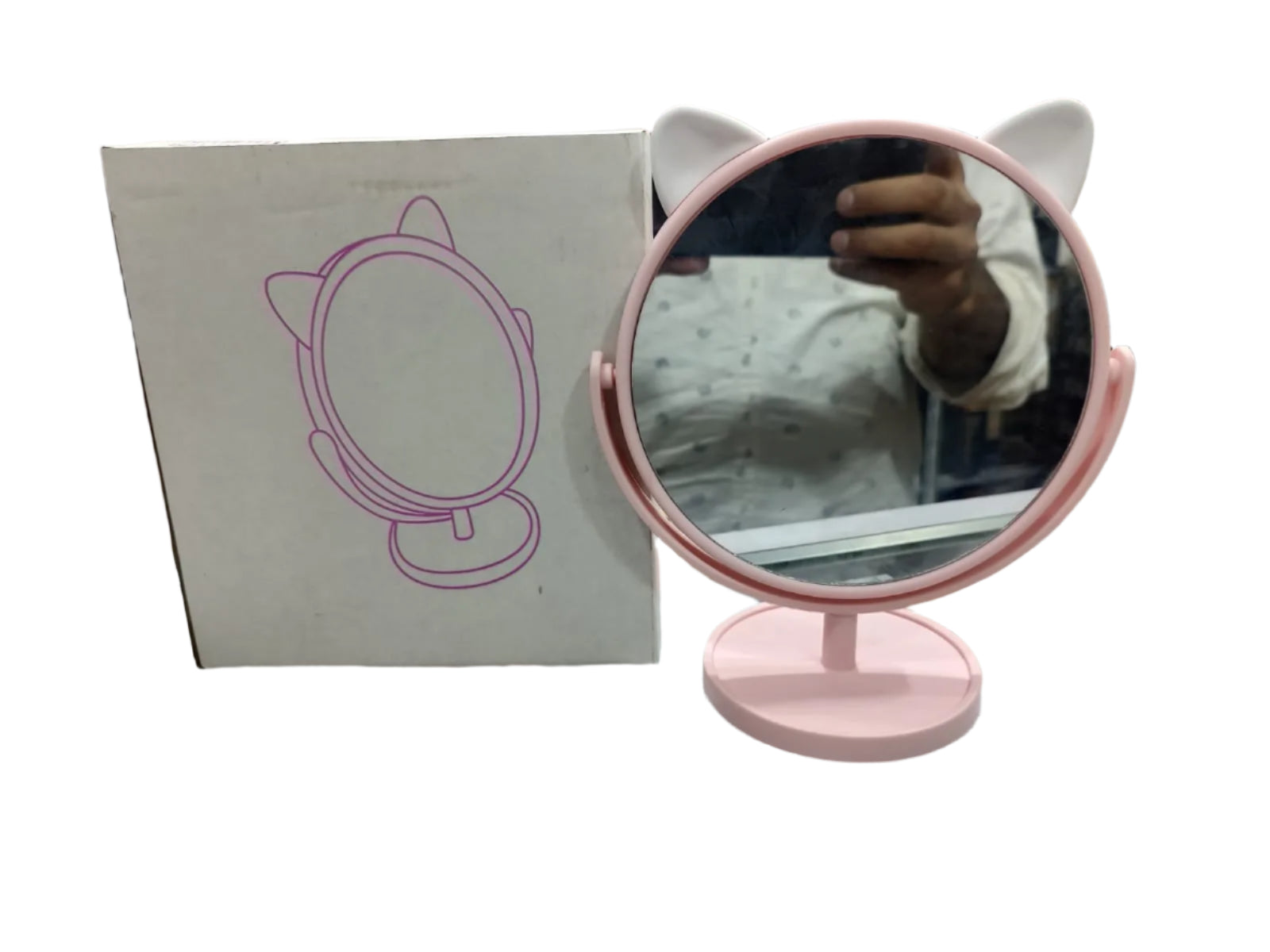 Cute Cat Ear Vanity Mirror with Stand