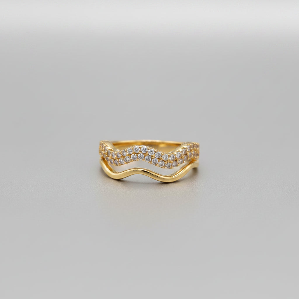Stainless Steel wavy stackable ring  - Each