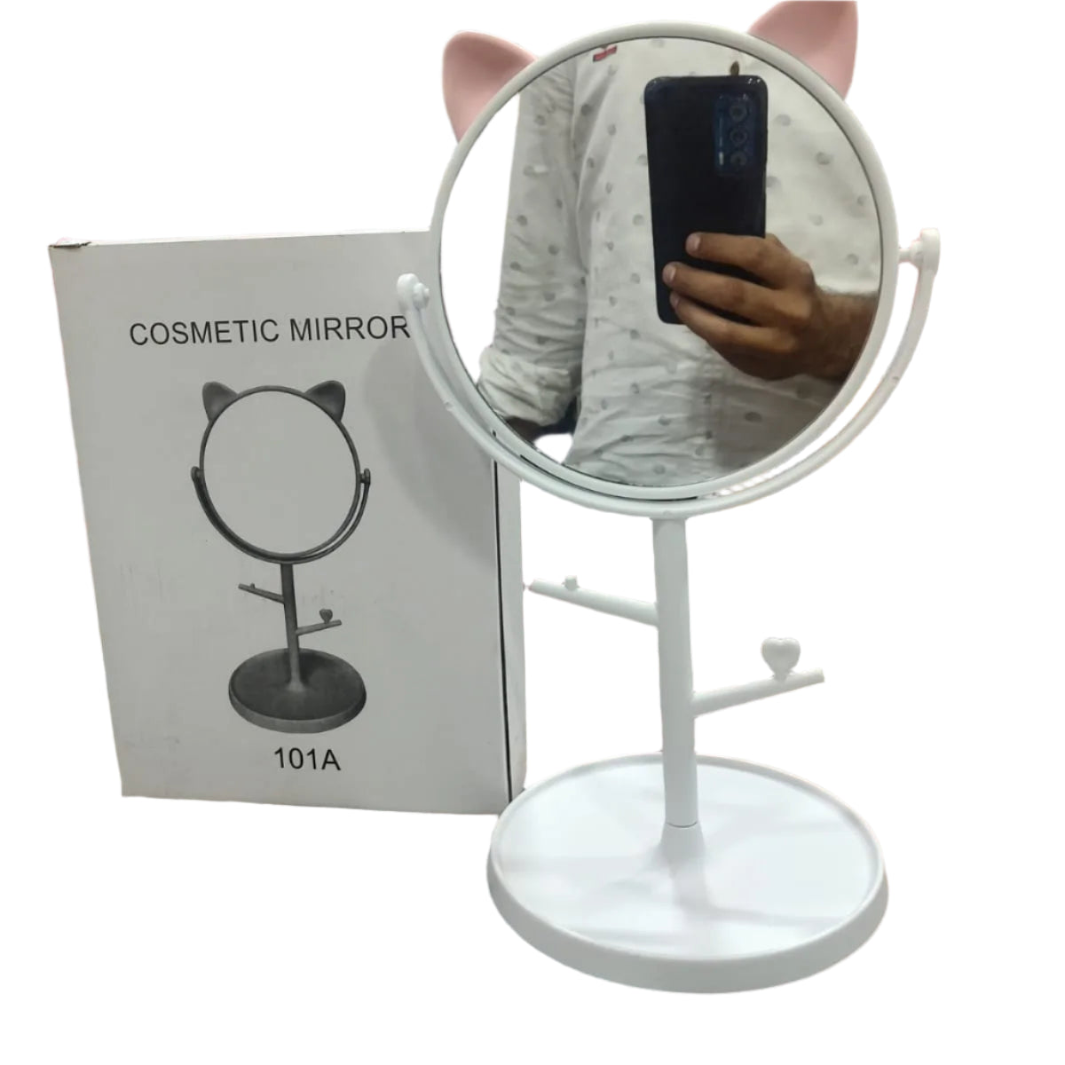 Cat Ear Makeup Mirror with Stand