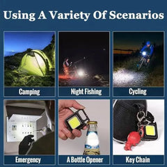 Multi-Function COB Rechargeable Keychain Light