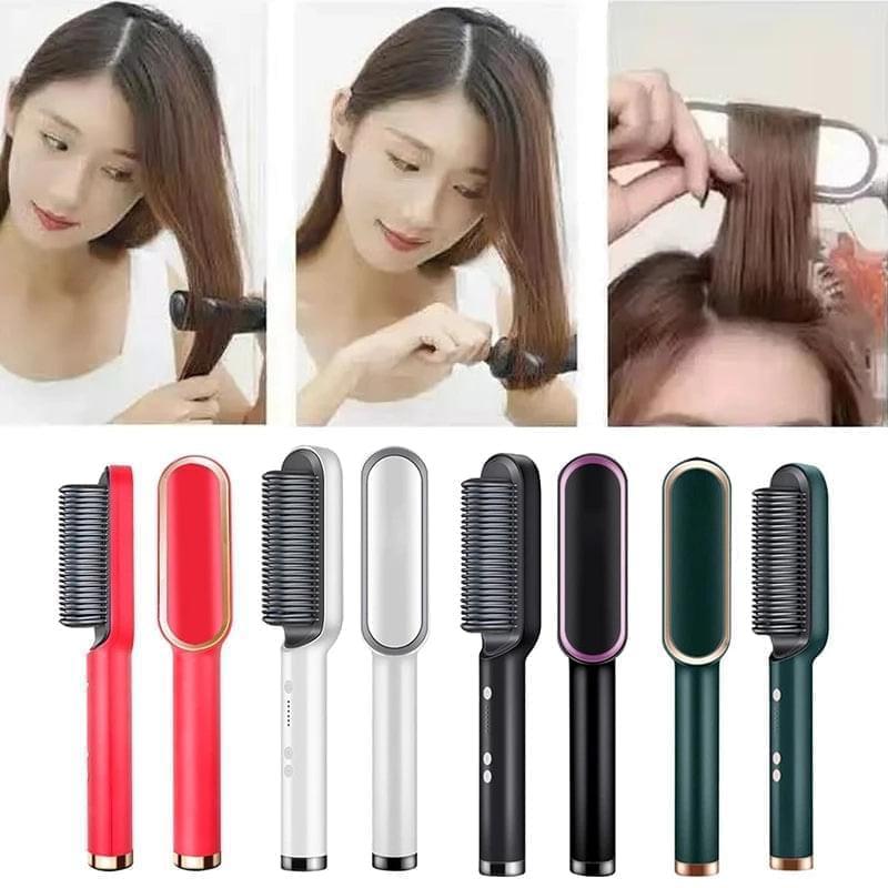 Hair Straightener Ceramic Heated Hair Brush