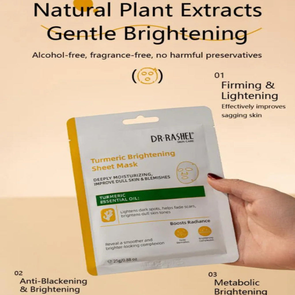 Dr Rashel Turmeric Brightening Sheet Mask Each pack - 25g
