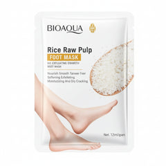 BIOAQUA Rice Raw Pulp Exfoliating Smooth Foot Mask - 35ml/pair
