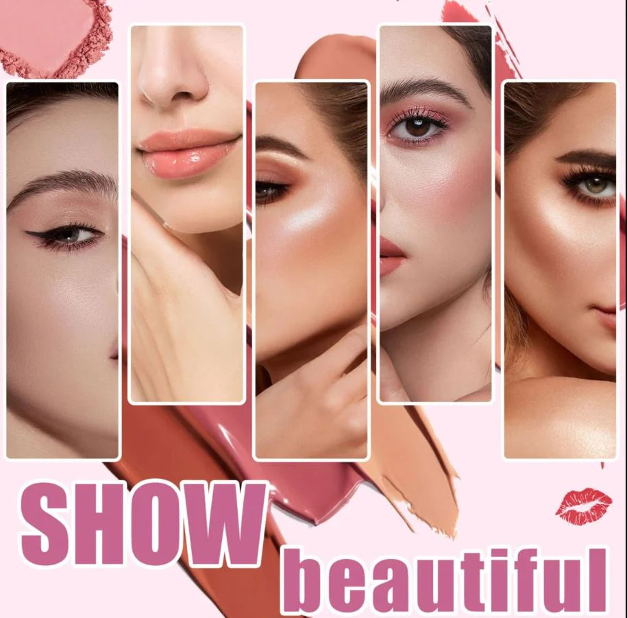 URATM Beauty Fashion Makeup Beautiful Eyeshadow Lip Gloss Highlighter Blush Contour 5 Pages Book Palette
