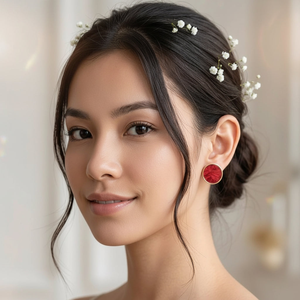Round Enamel Statement Earrings