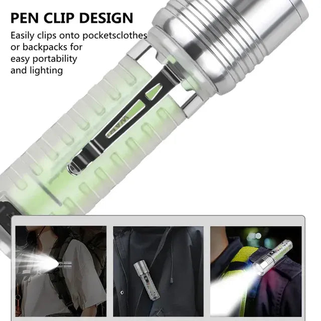 Multifunctional Zoomable Flashlight Torches LED Super Bright Rechargeable
