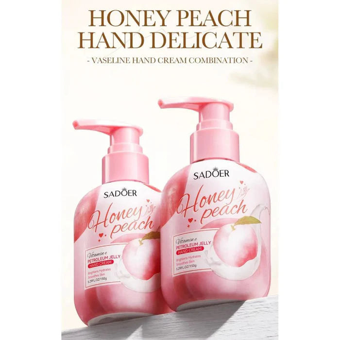 Sadoer Honey Peach Vitamin E Petroleum Jelly Hand Cream - 150g