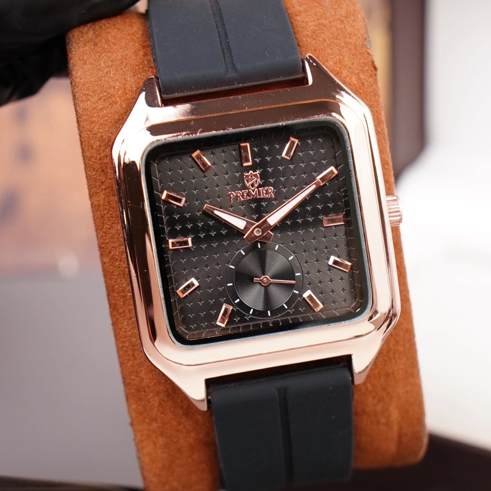 PREMIER Square-Shaped Analog Quartz Fashion Watch