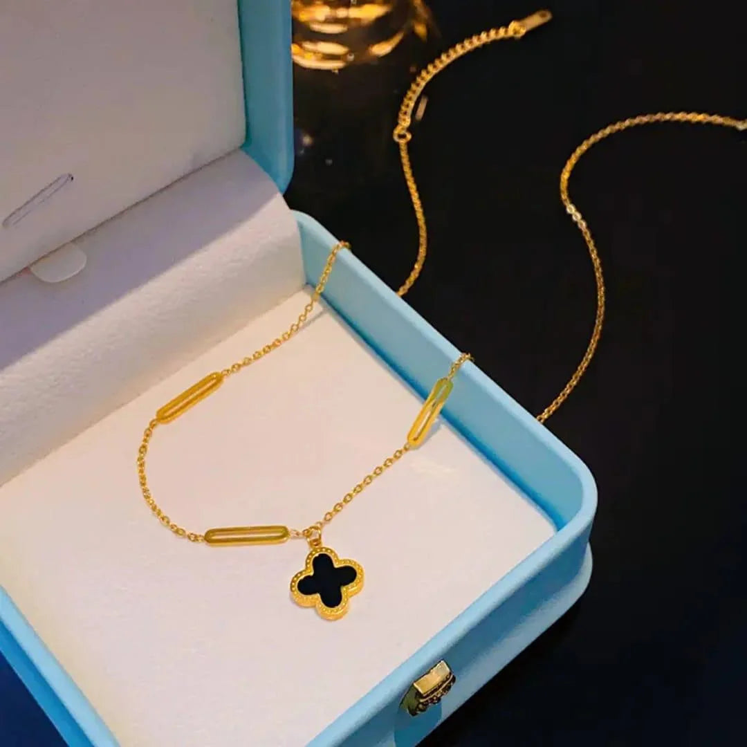 Stainless Steel Clover Double Side Chain Locket – Each