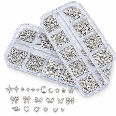Nail Art Decorations Pearls & Crystal Rivets – Heart, Bow, Moon & Star Designs