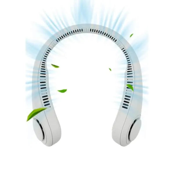 Portable Bladeless Neck Fan – USB Rechargeable 360° Cooling Hanging Fan