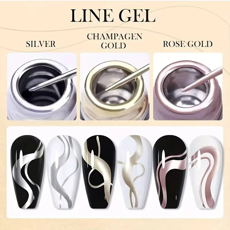 Xeijayi Gold n Silver Metallic Cable Glue Gel - 2 Pcs