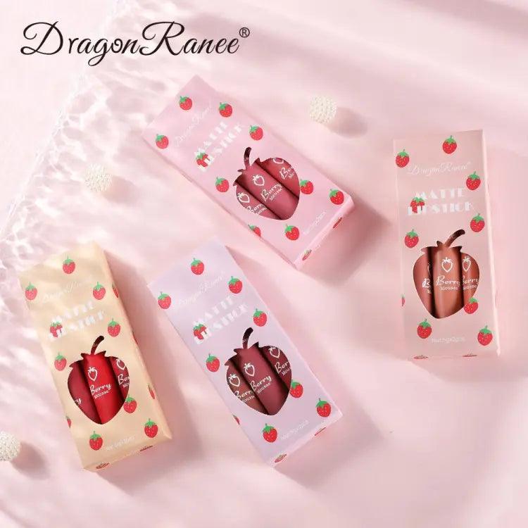 3Pcs Dragon Ranee Nude Liquid Lipstick Set Matte