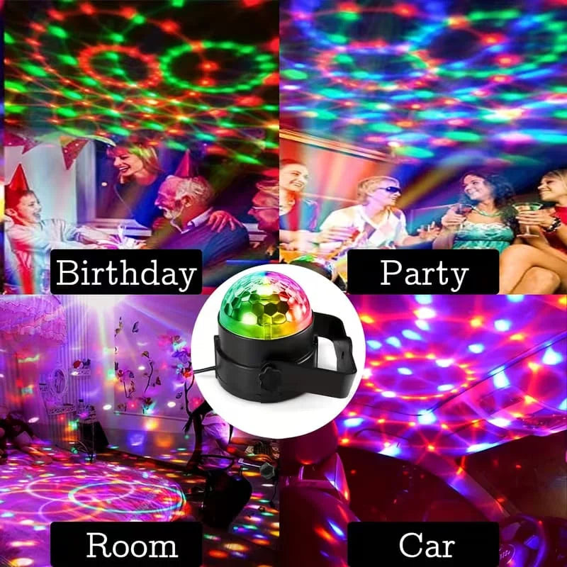 RGB disco ball light 7 modes color charging LED USB power with speaker