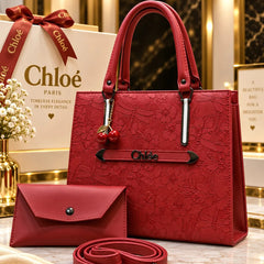 Chloé Floral Handbag & Pouch Set