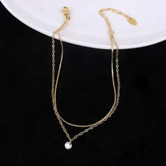 Stainless steel One stone zarcon anklet - Each