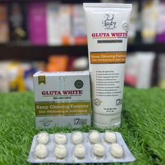 Gluta White 3-in-1 Skin Brightening Deal – Cream, Wash & Capsules