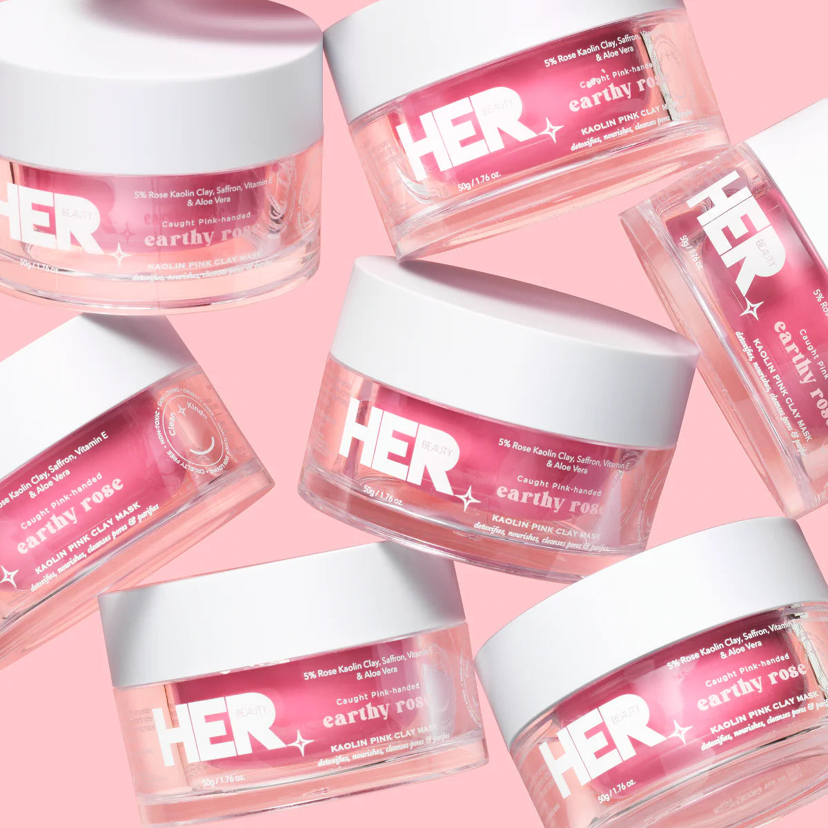 HER Beauty earthy rose Kaolin Pink Clay Mask 50g