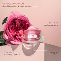 HER Beauty earthy rose Kaolin Pink Clay Mask 50g