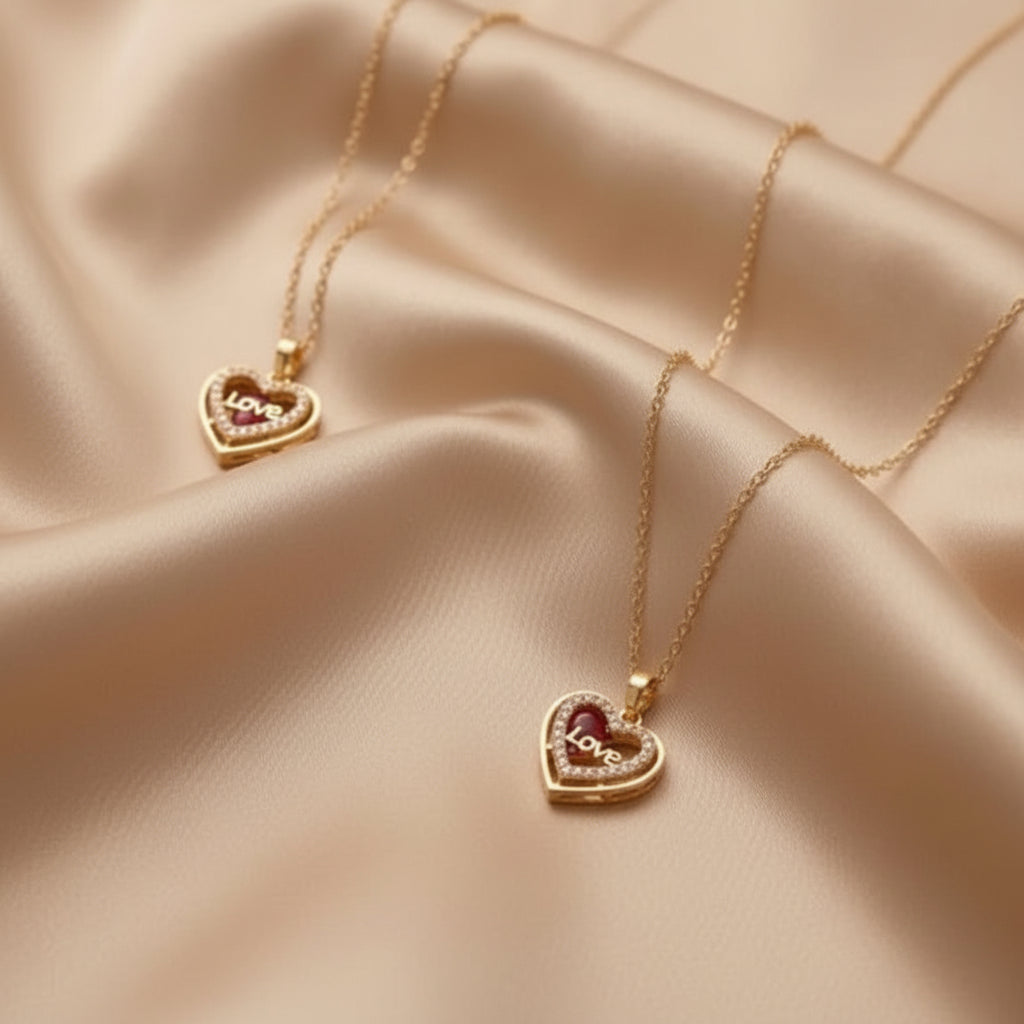 Gold Love Heart Necklace - Each