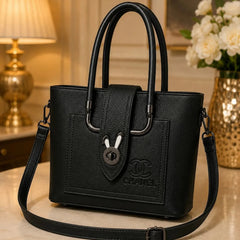 CHANEL Textured Leather Tote Handbag