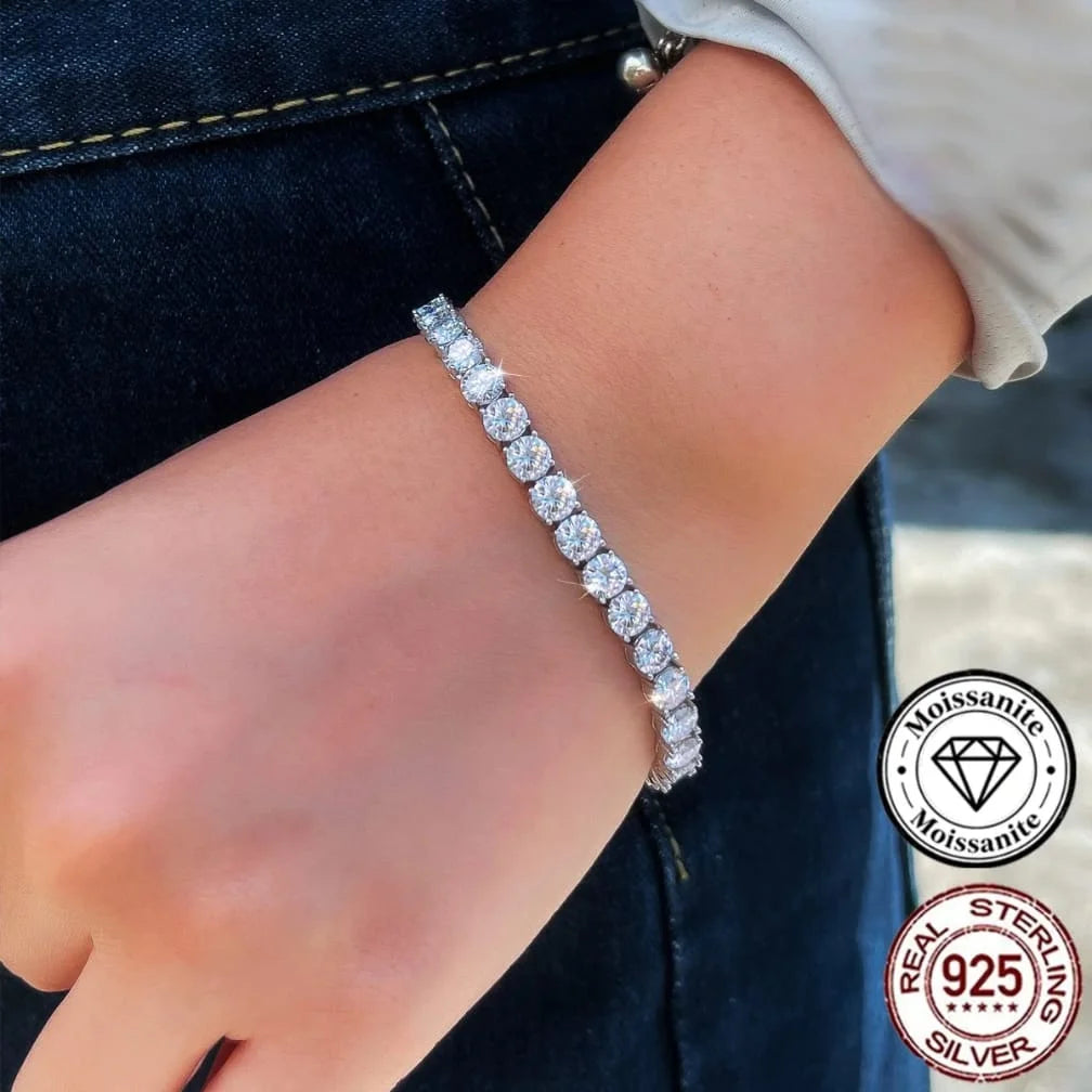 Classic Silver Crystal Tennis Bracelet