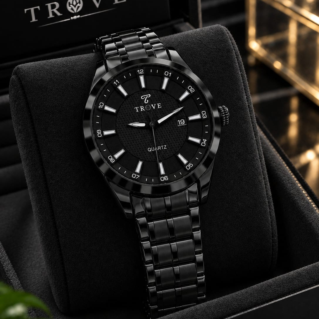 TROVE Gents Watch – Stainless Steel Chain, Brass Case & Radium Needle Dial