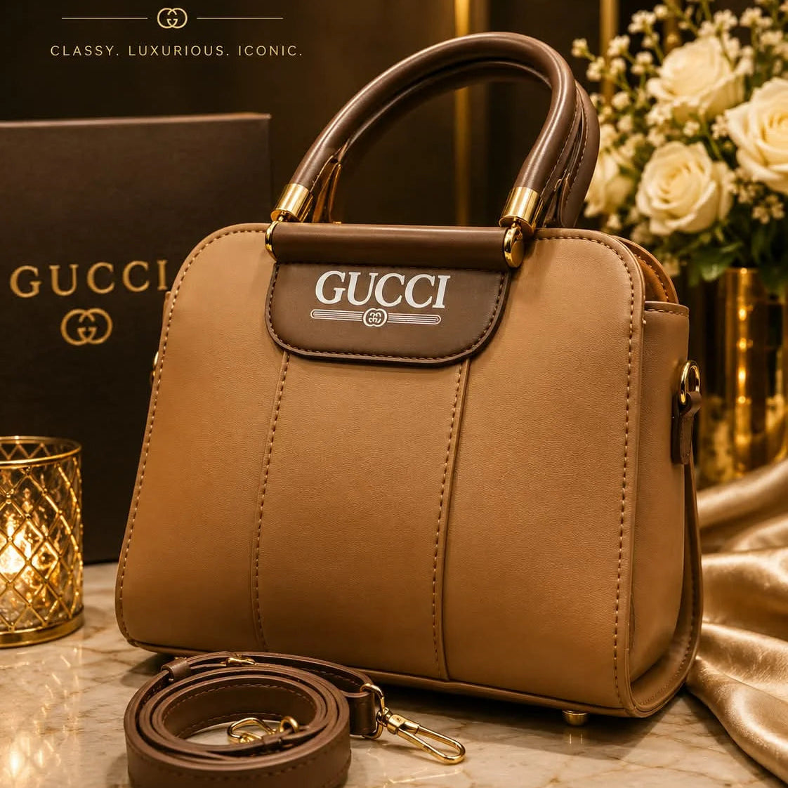 GUCCI Two Tone Top Handle Handbag