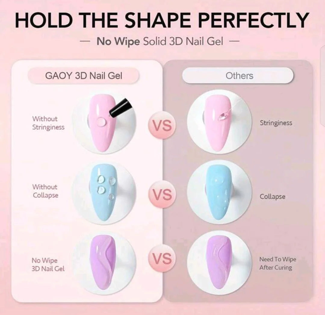 3D Sculpting Gel - Nail Art Modeling Gel, Suitable For DIY Nail Design - 15ml