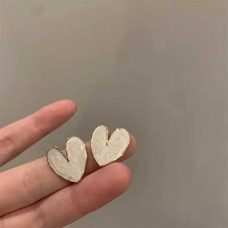 Stainless Steel Heart Design Korean Jewellery Earings For Girls - Each