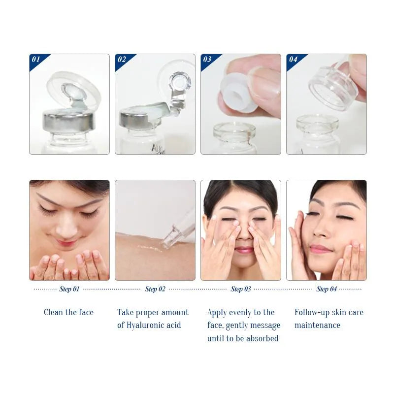Bioaqua Hyaluronic Acid Essence B6 Moisturizing Anti‑Wrinkle Facial Serum - 10Pcs × 5ml