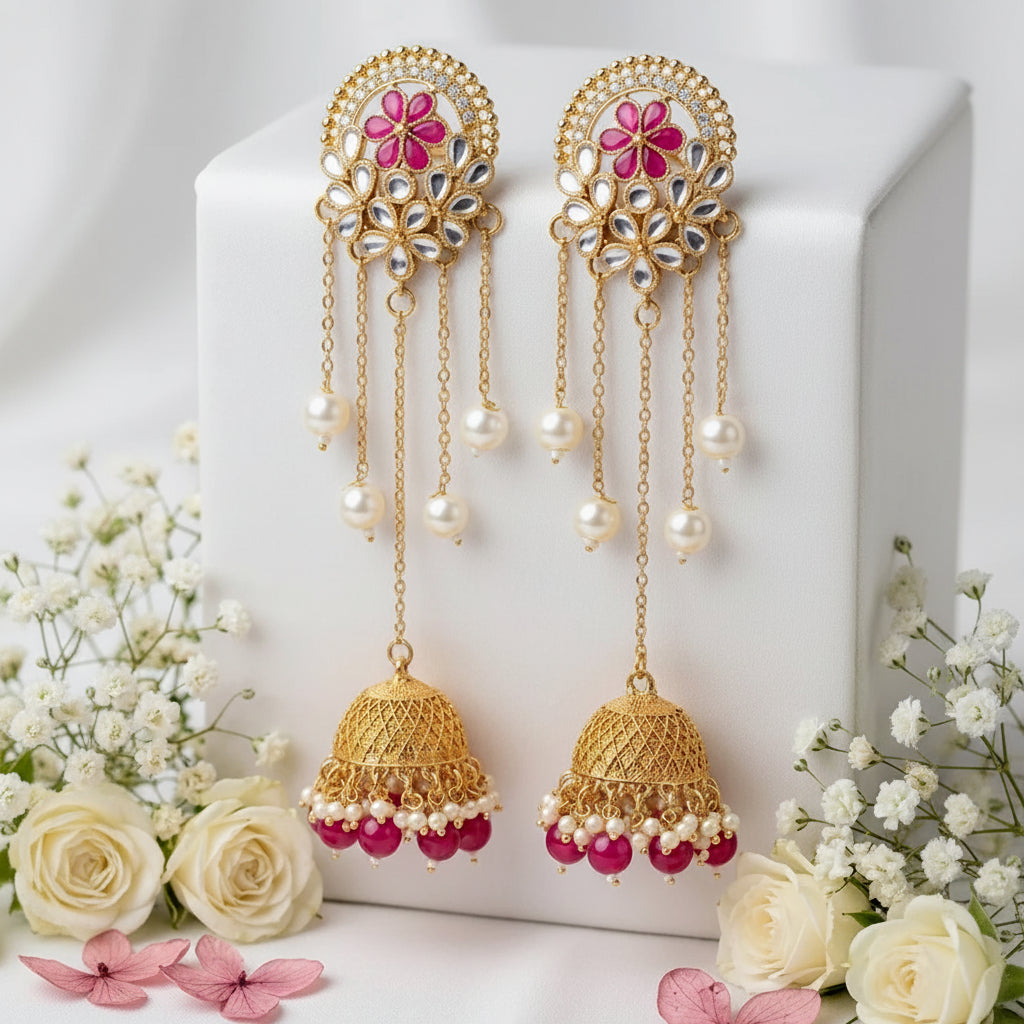 Kashmiri Long Jhumki Earrings – Luxury Style
