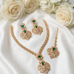 ZARCON Elegant Indian Bridal Necklace and Earrings