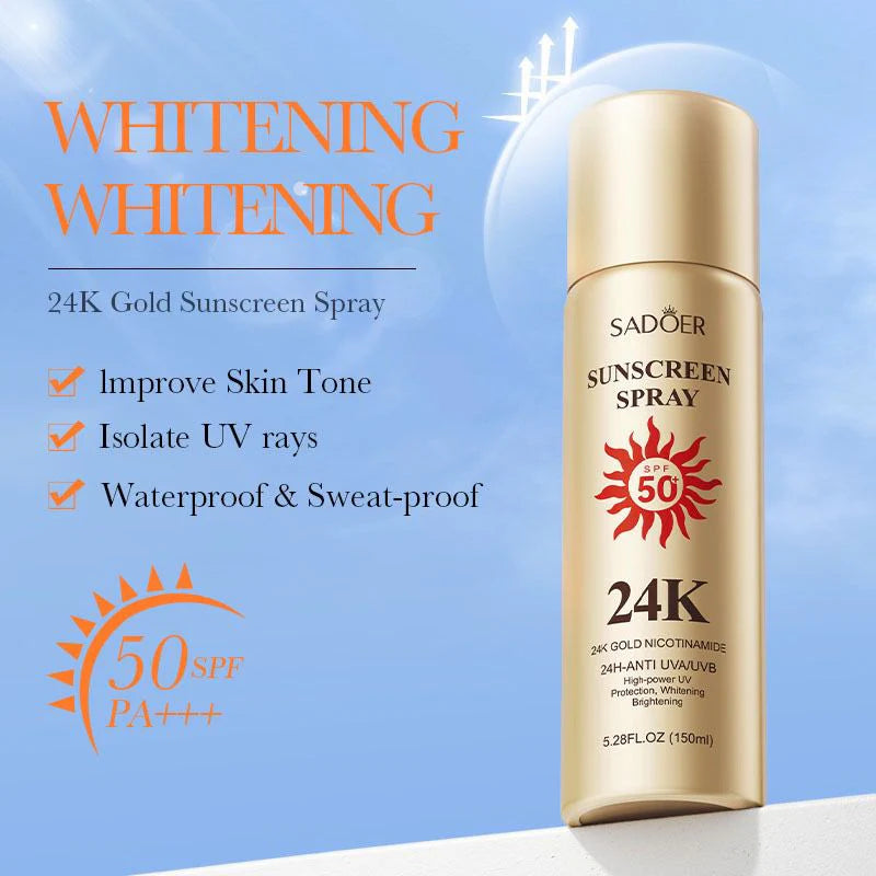Sadoer Sunscreen Spray SPF 50 24K Gold – 150ml