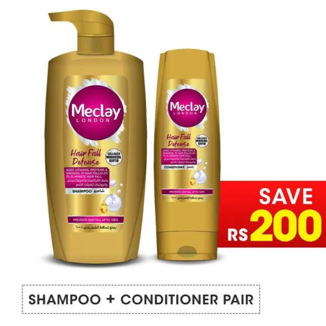 Meclay London Hair Fall Defense Shampoo - 660ml + Conditioner Pair Box (Save Rupees 200)