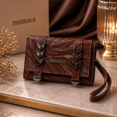 MinMala Glossy Marble Pattern Wristlet Clutch