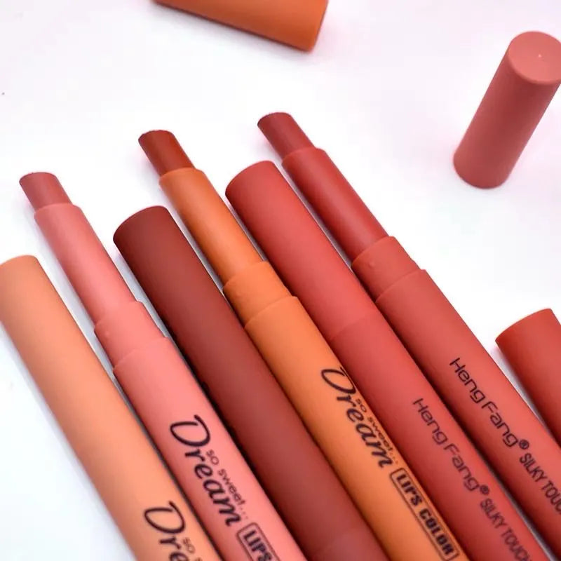 HENG FANG Set OF 6 - Waterproof Matte Color Makeup Lipsticks.